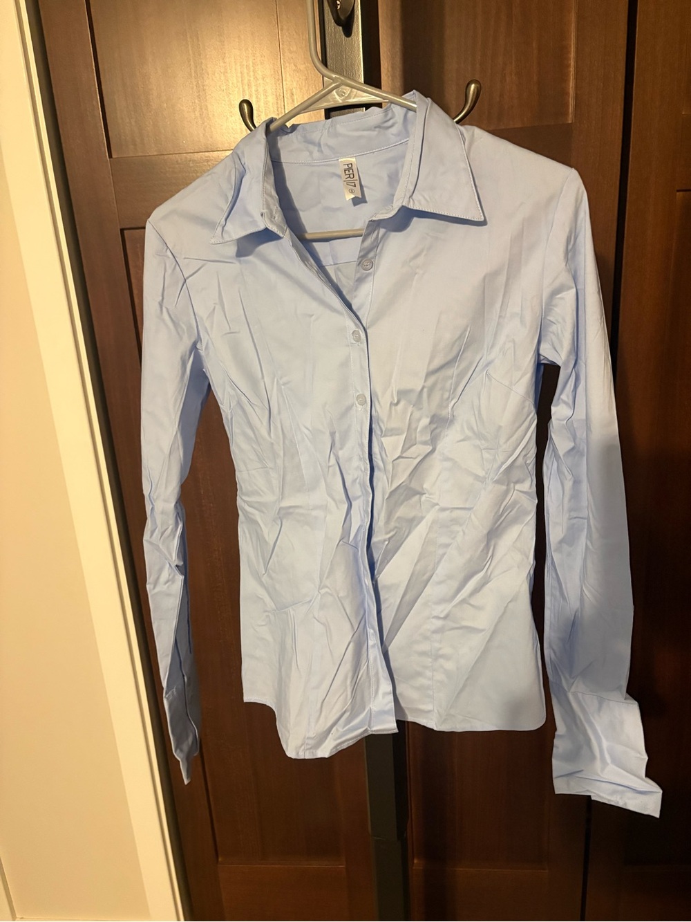 Light Blue Button-Up Collared Shirt